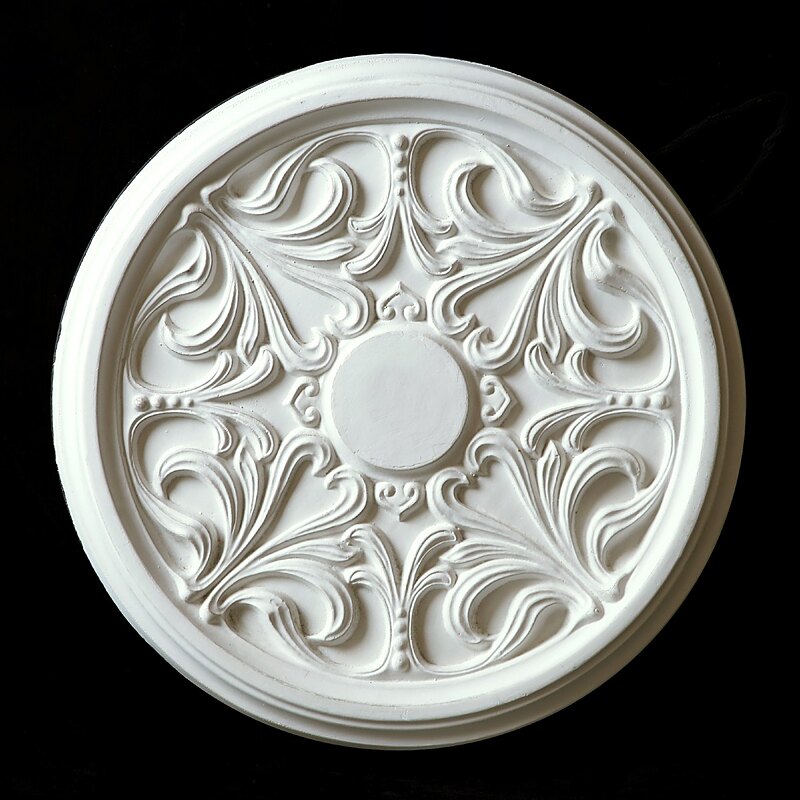 Ornate acanthus scroll fibrous plaster ceiling centre cast by Atlas