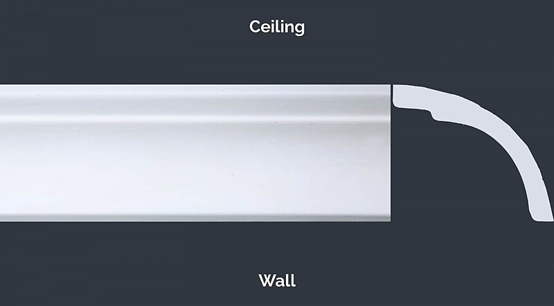 1 Step Plain Cornice profile, height by projection 55 × 70mm