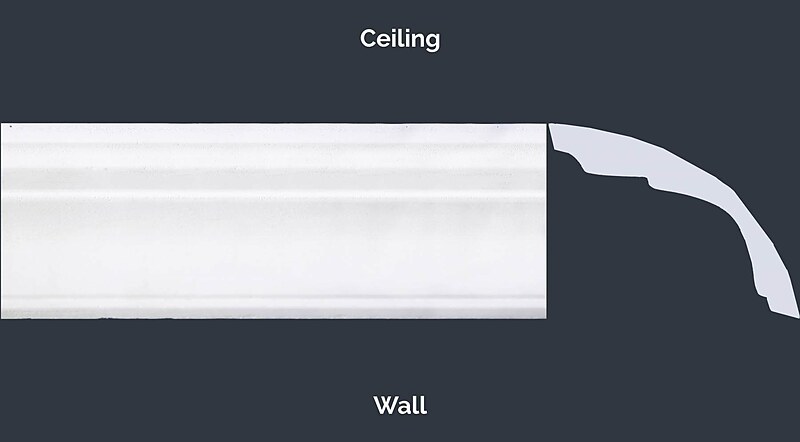 Adams Plain Cornice profile, height by projection 70 × 90mm