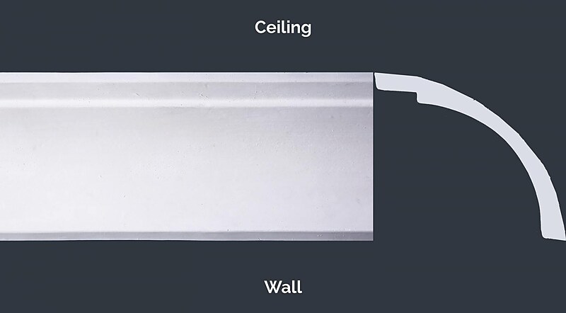 One Step Plain Cornice profile, height by projection 90 × 105mm